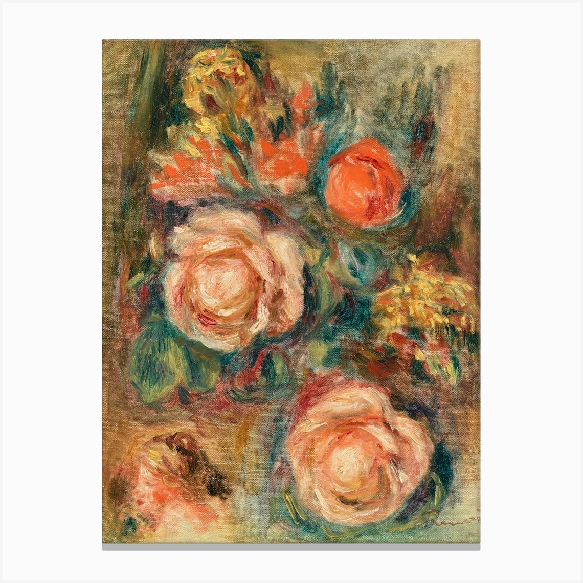 Bouquet Of Roses(1900), Pierre Auguste Renoir Canvas Print by Fy! Classic Art Prints and Posters