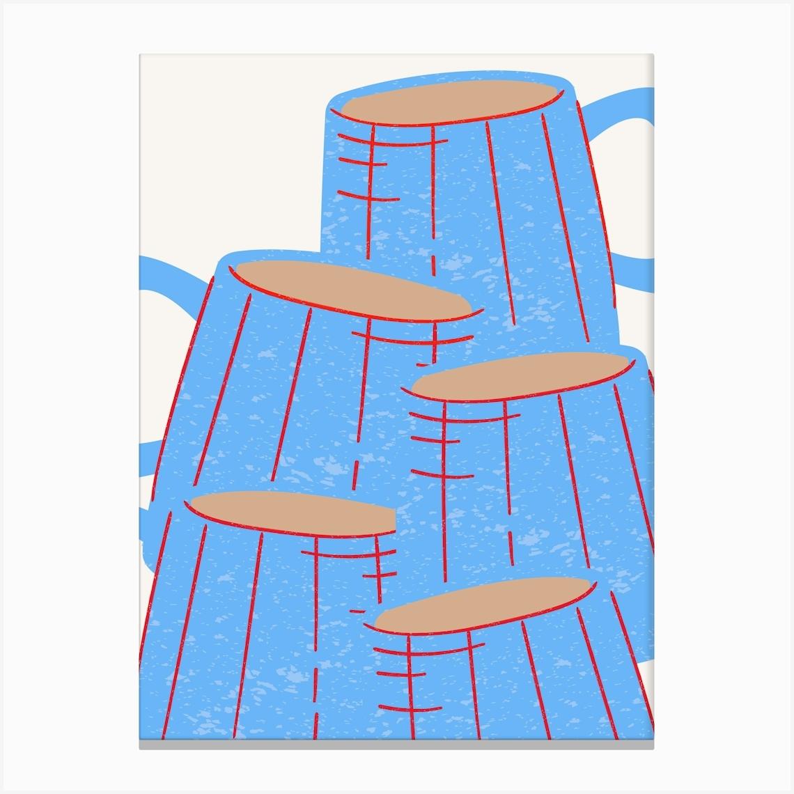 Coffee Mugs 2 Canvas Print by MRHWALLPRINTS