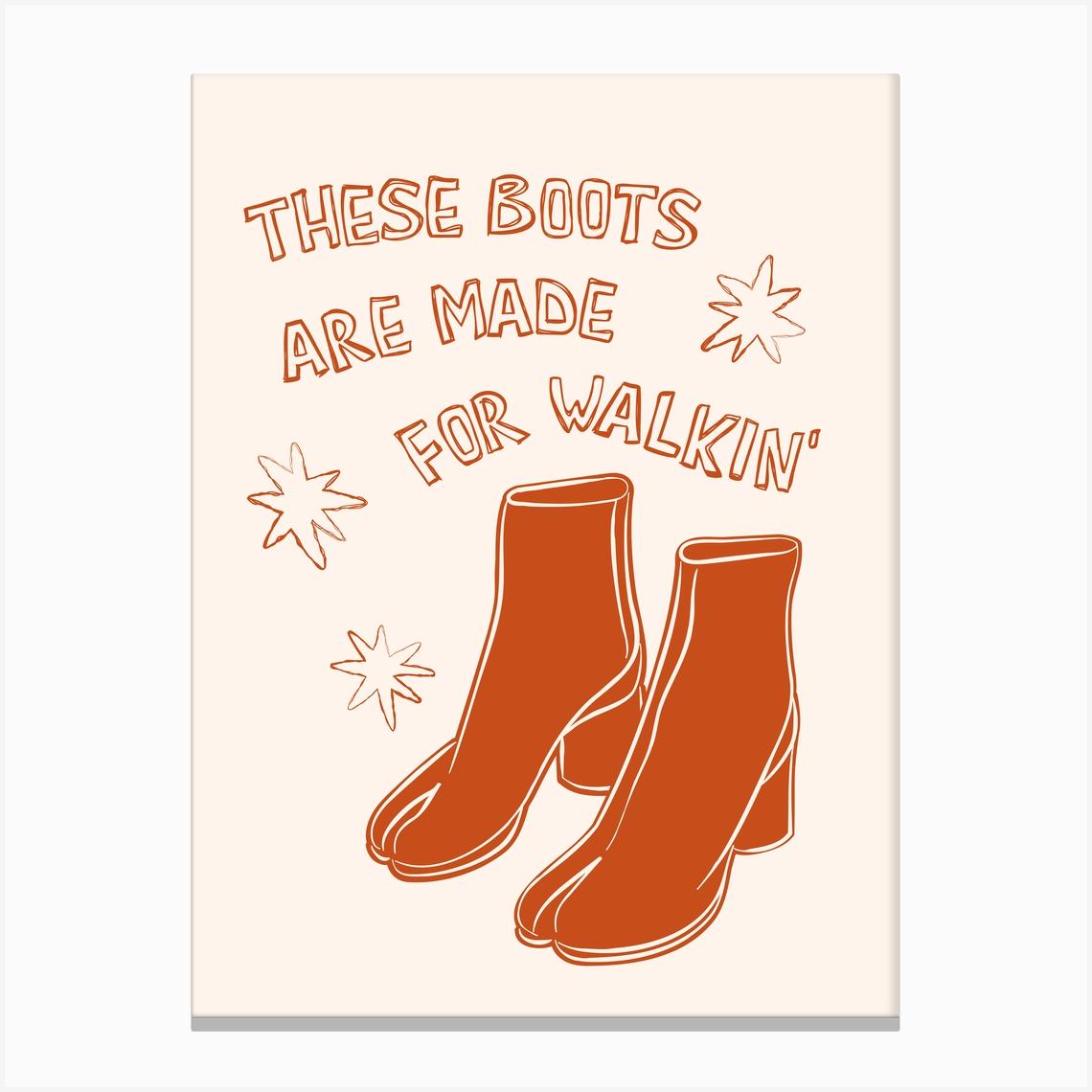 These Boots Are Made For Walkin' in Orange and Cream Canvas Print by thespacehouse