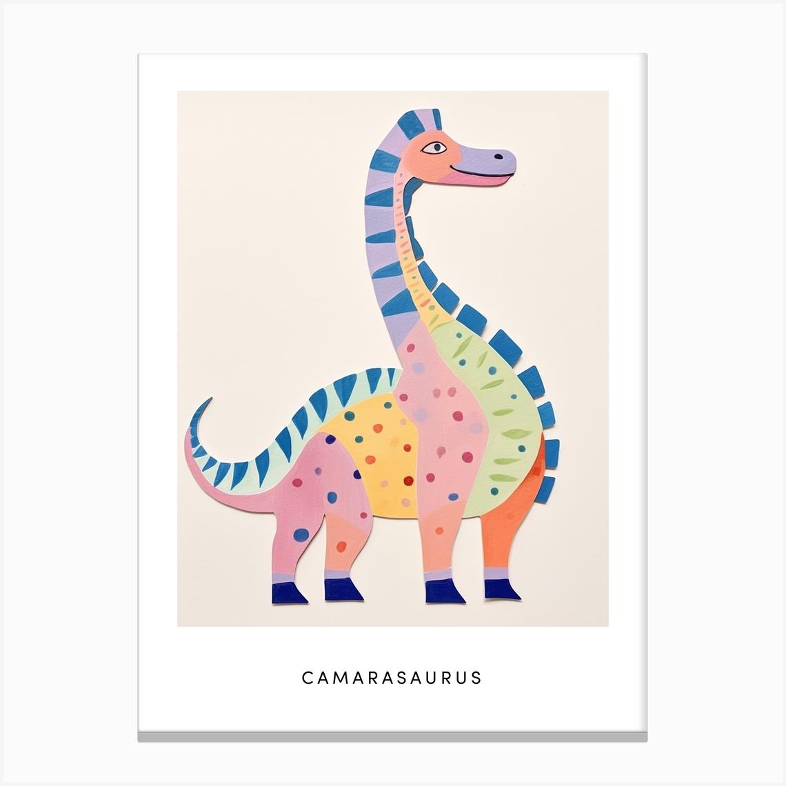 Nursery Dinosaur Art Camarasaurus 3 Poster Canvas Print by Scribble Studio