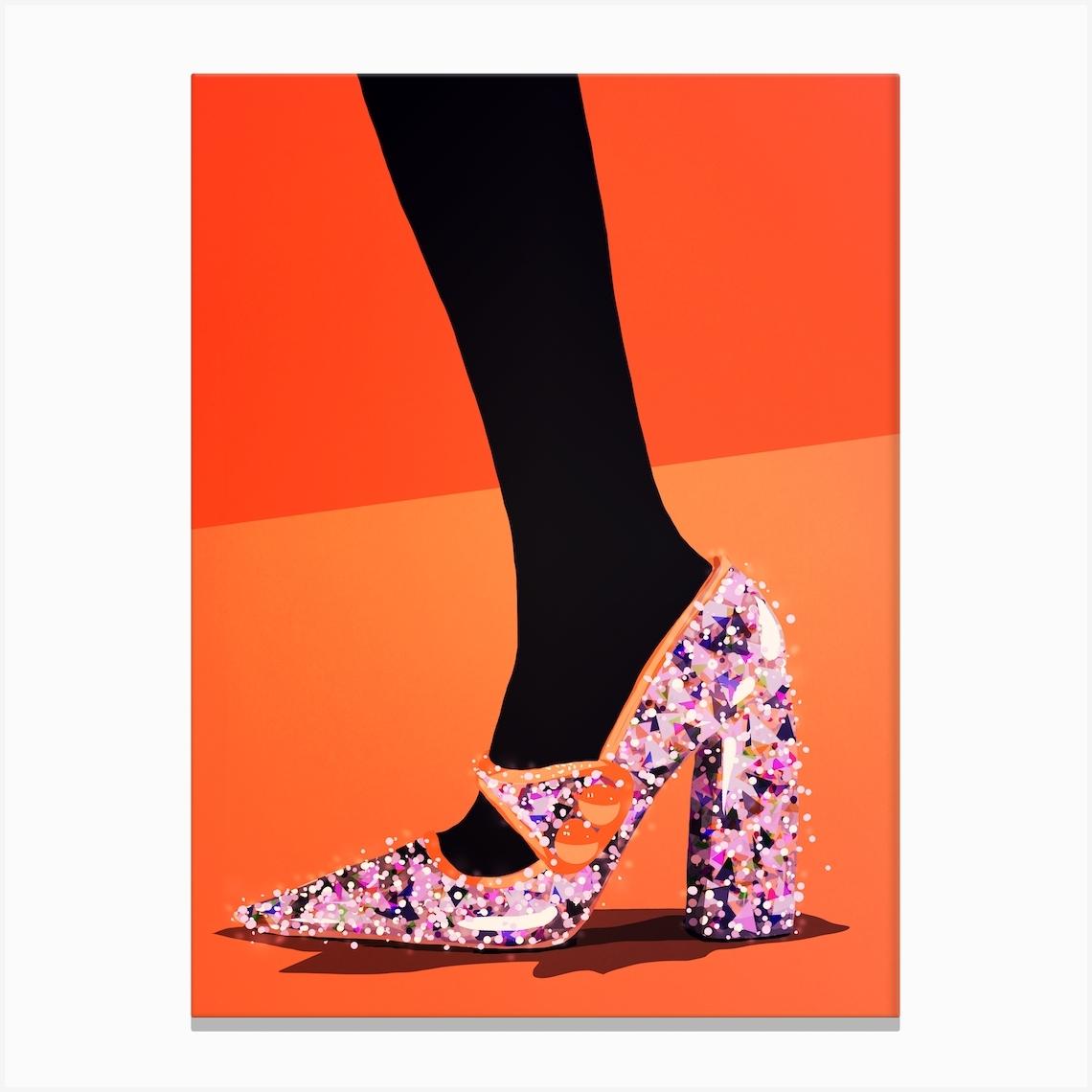 Miumiu Fashion Shoes Canvas Print by Poppy Magda