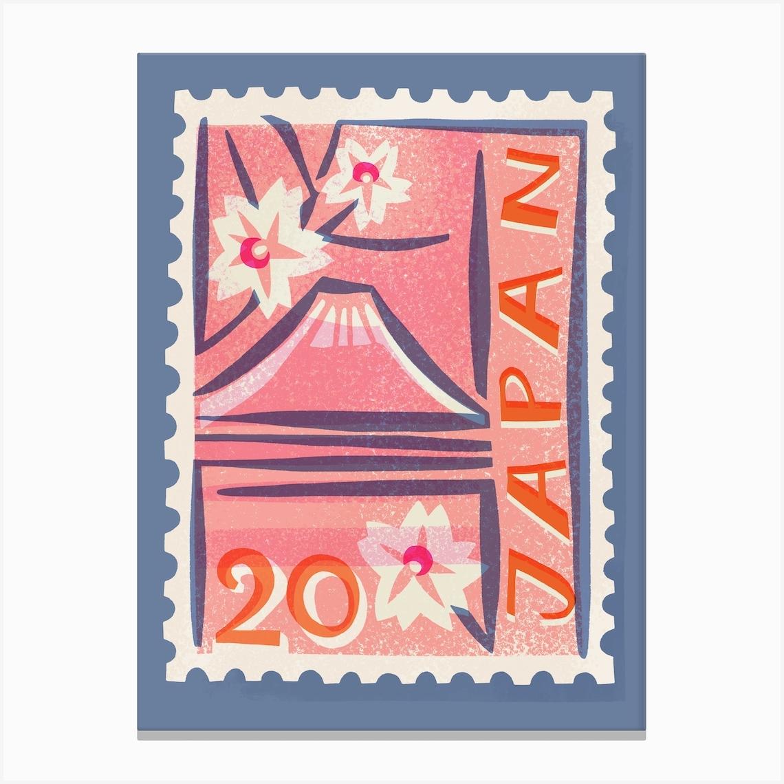 Japan Postage Stamp Canvas Print by Asta Barrington