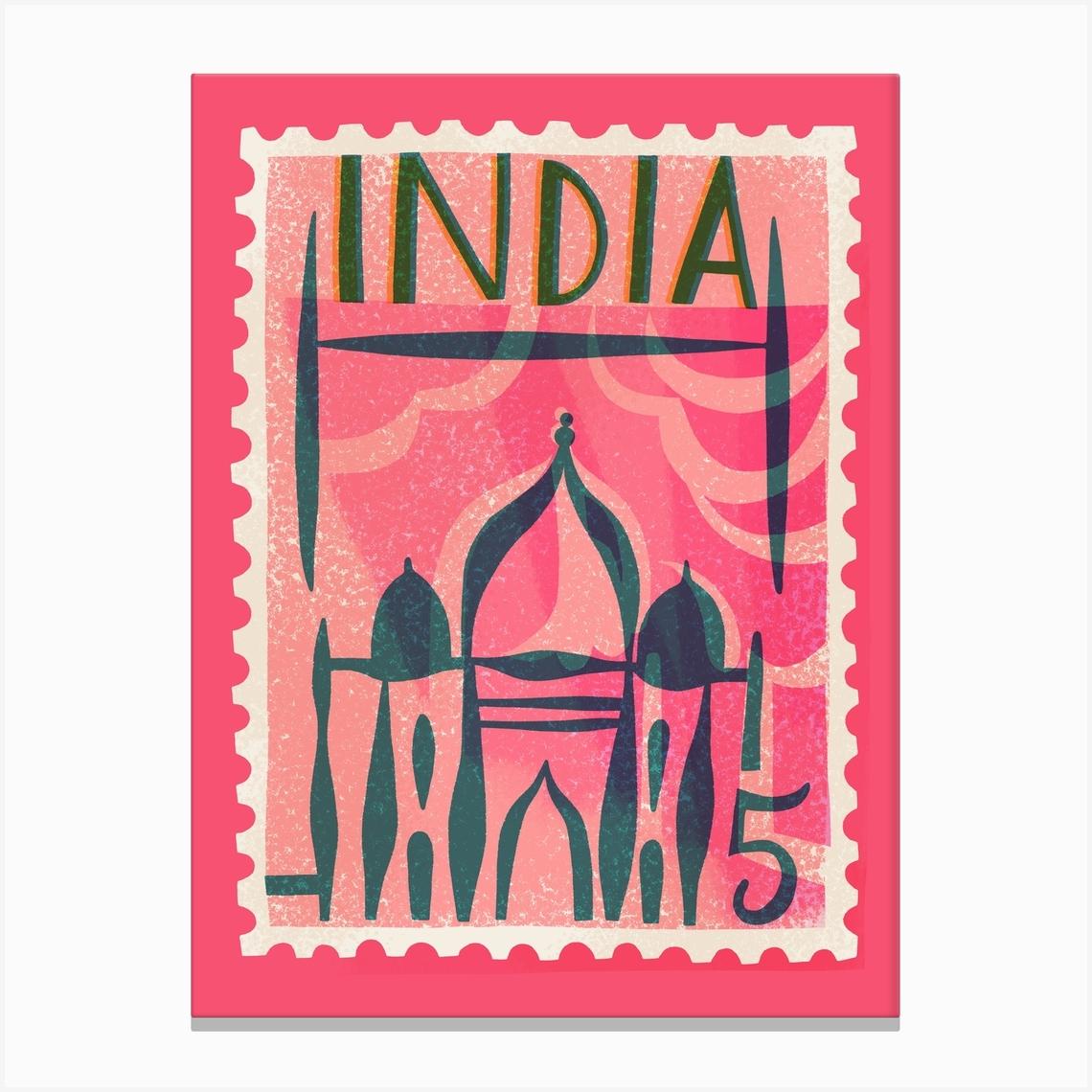 India Postage Stamp Canvas Print by Asta Barrington