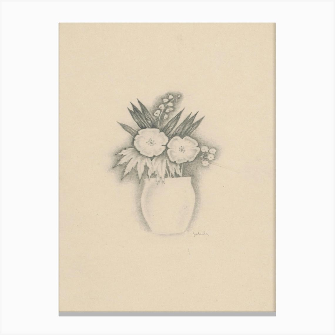 Flower Bouquet In A Vase, Mikuláš Galanda Canvas Print by Fy! Classic Art Prints and Posters