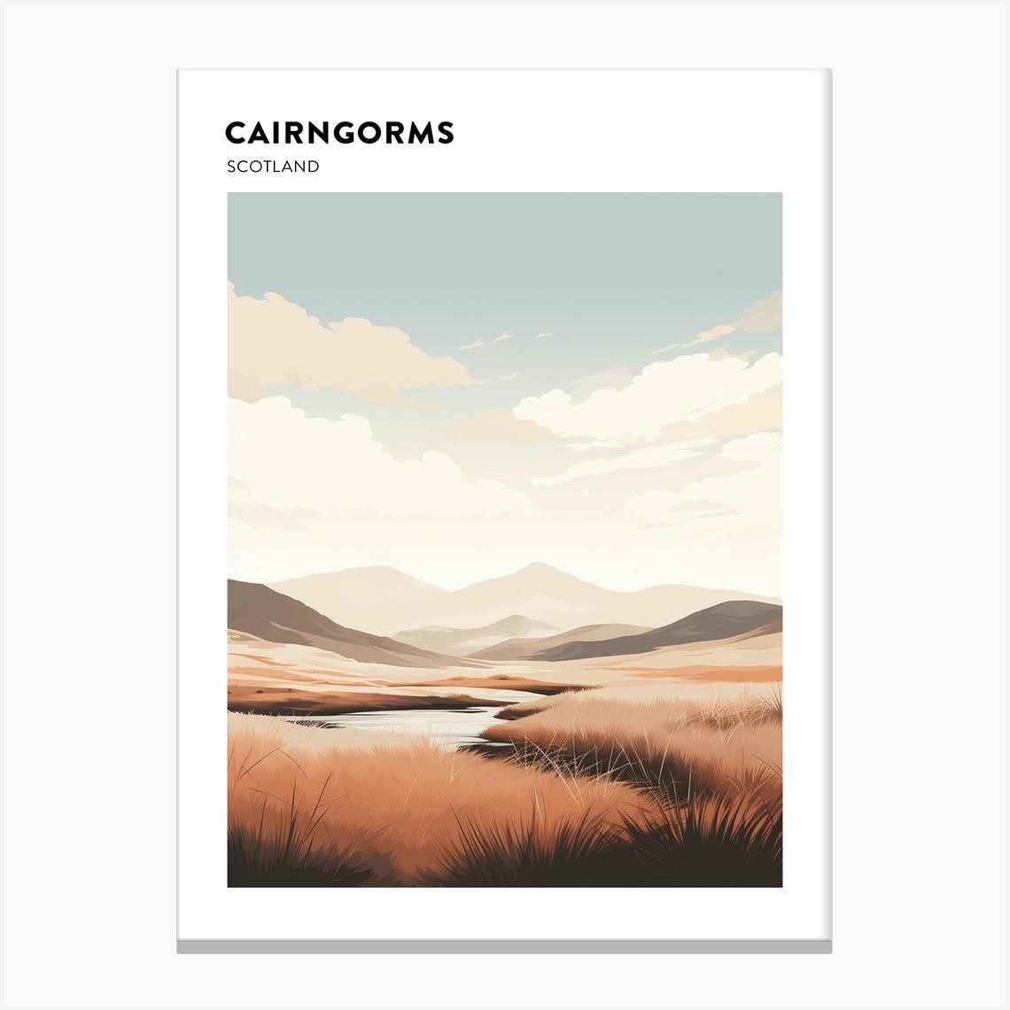 Cairngorms National Park Scotland 1 Hiking Trail Landscape Poster Canvas Print by WanderWall Prints