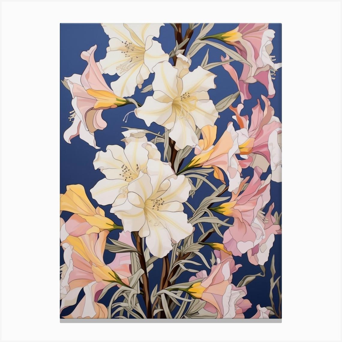 Larkspur 1 Flower Painting Canvas Print by Botanic Studio