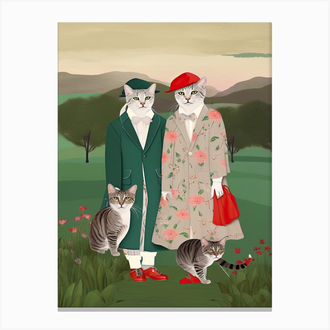 Gucci Fashionista Cats 12 Canvas Print by Mambo