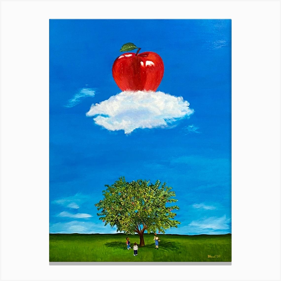 An Apple A Day Children Under Apple Tree Canvas Print by Tom Blood