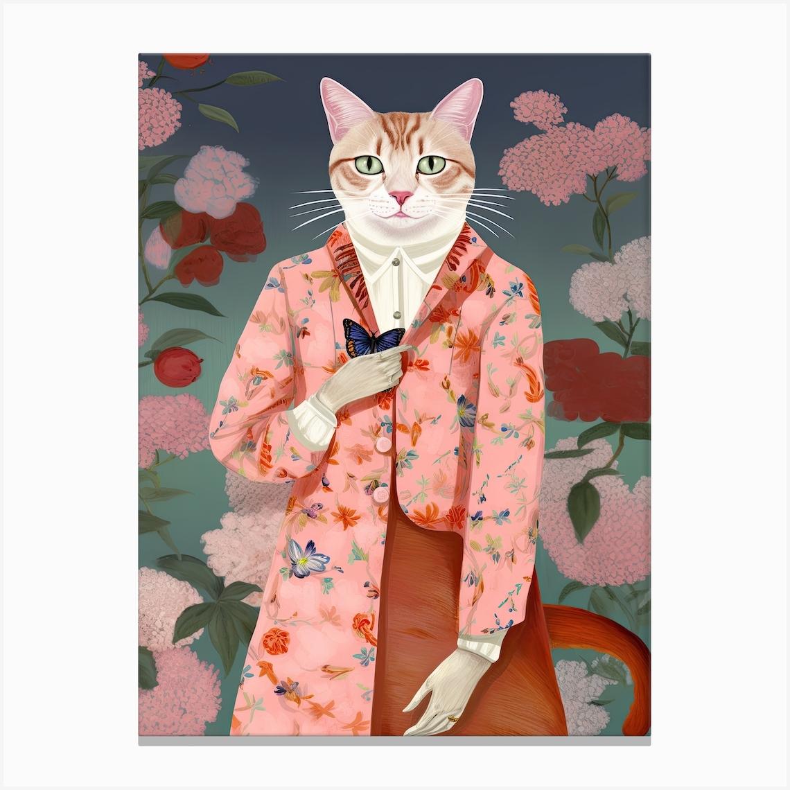 Gucci Fashionista Cats Canvas Print by Mambo
