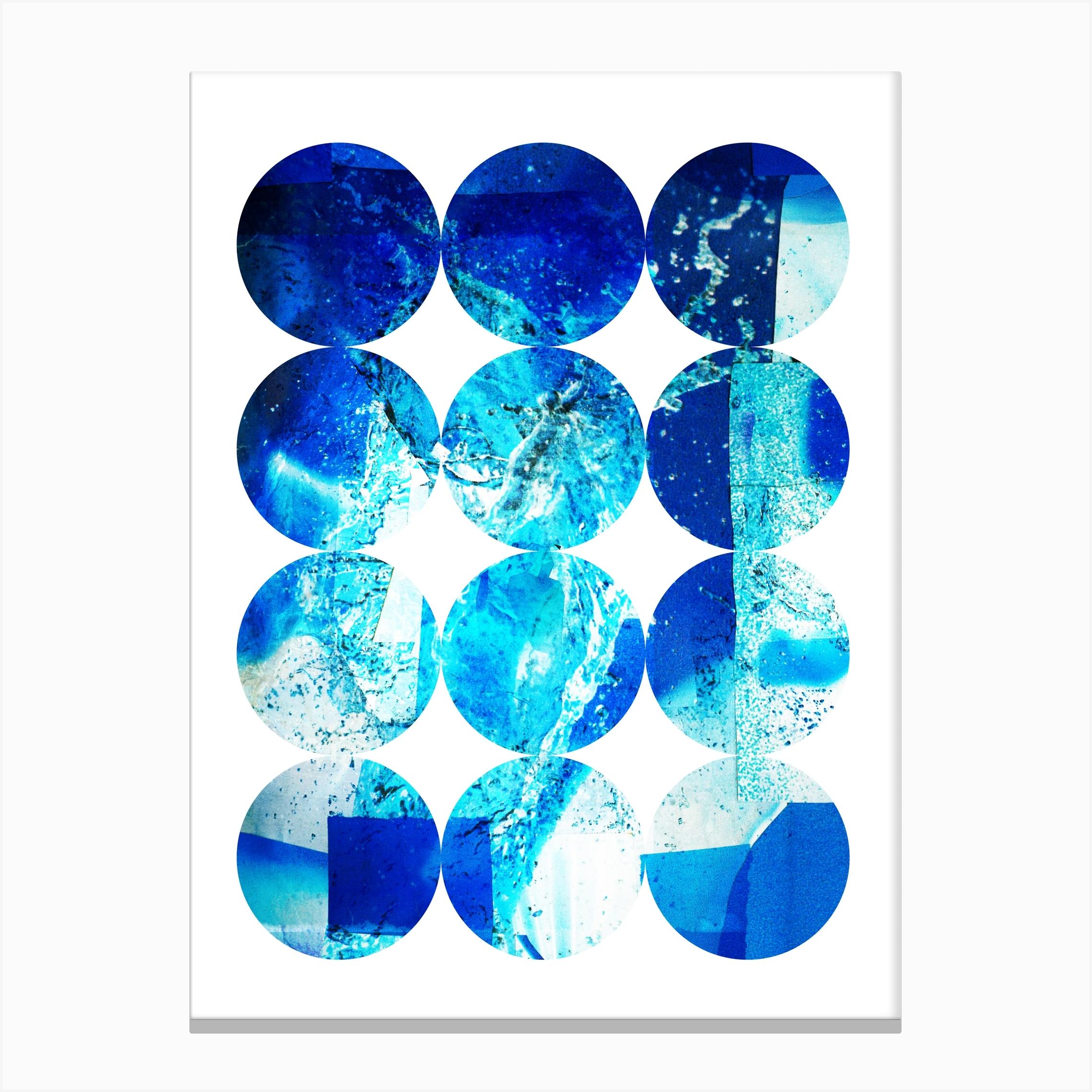Circles Water Canvas Print by Neon Unicorn Art