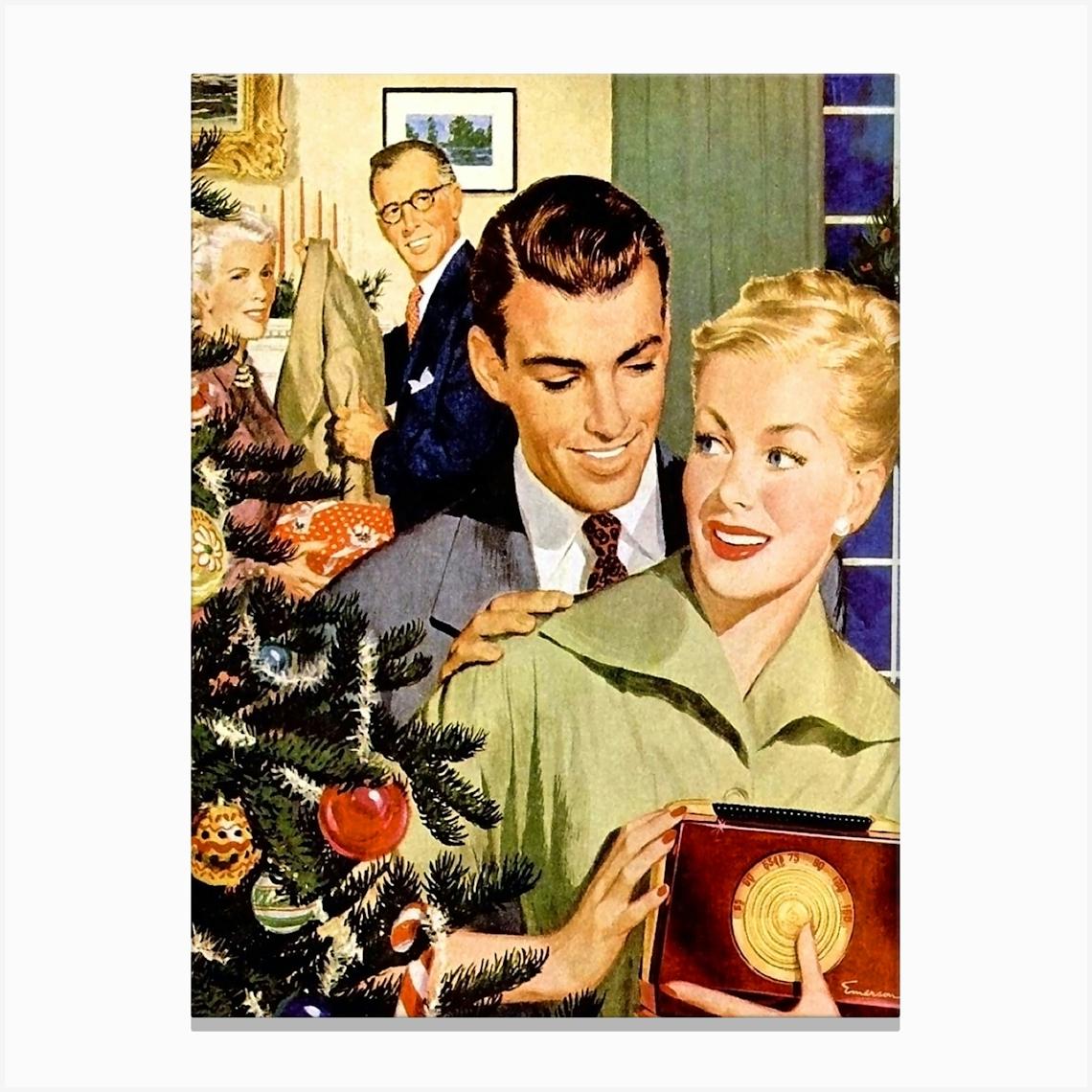 A Priceless Radio, Funny Christmas Advertisement Canvas Print by Vintage Spirit