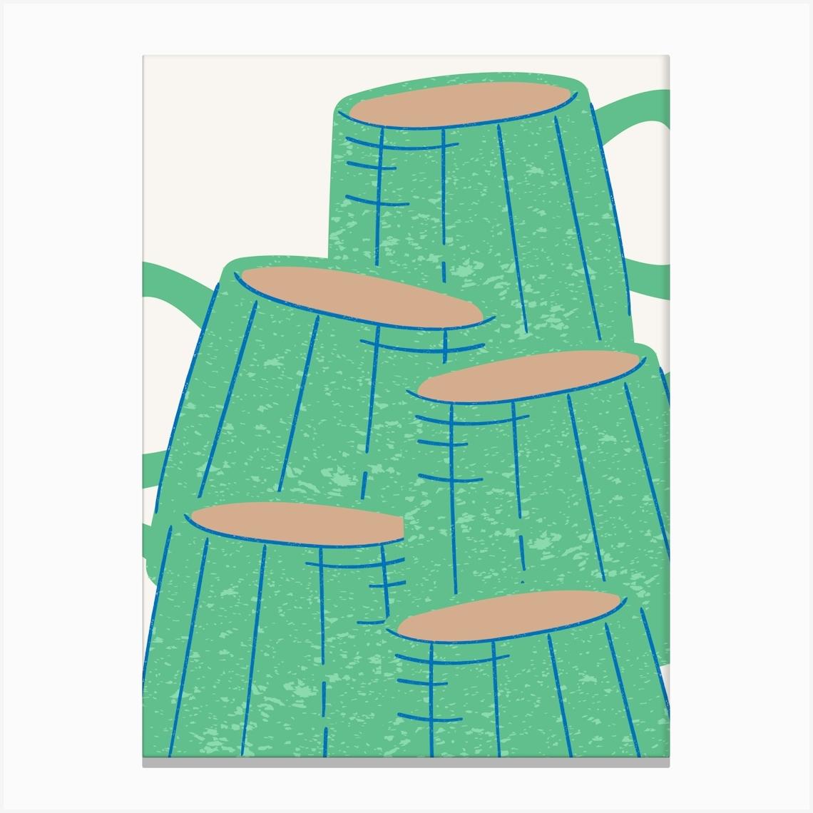 Coffee Mugs 1 Canvas Print by MRHWALLPRINTS