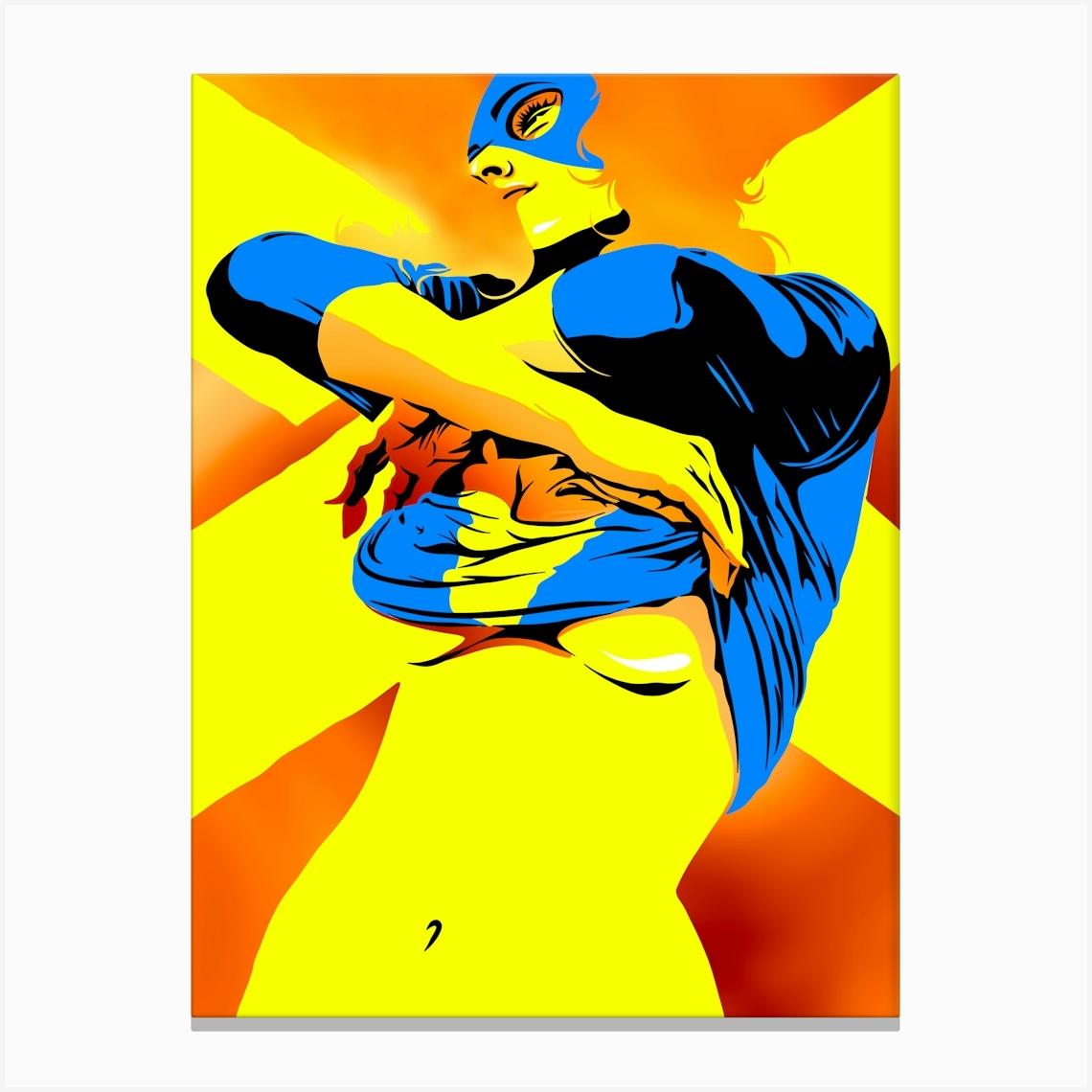 THE NAKED POWER Canvas Print by POP ART WORLD