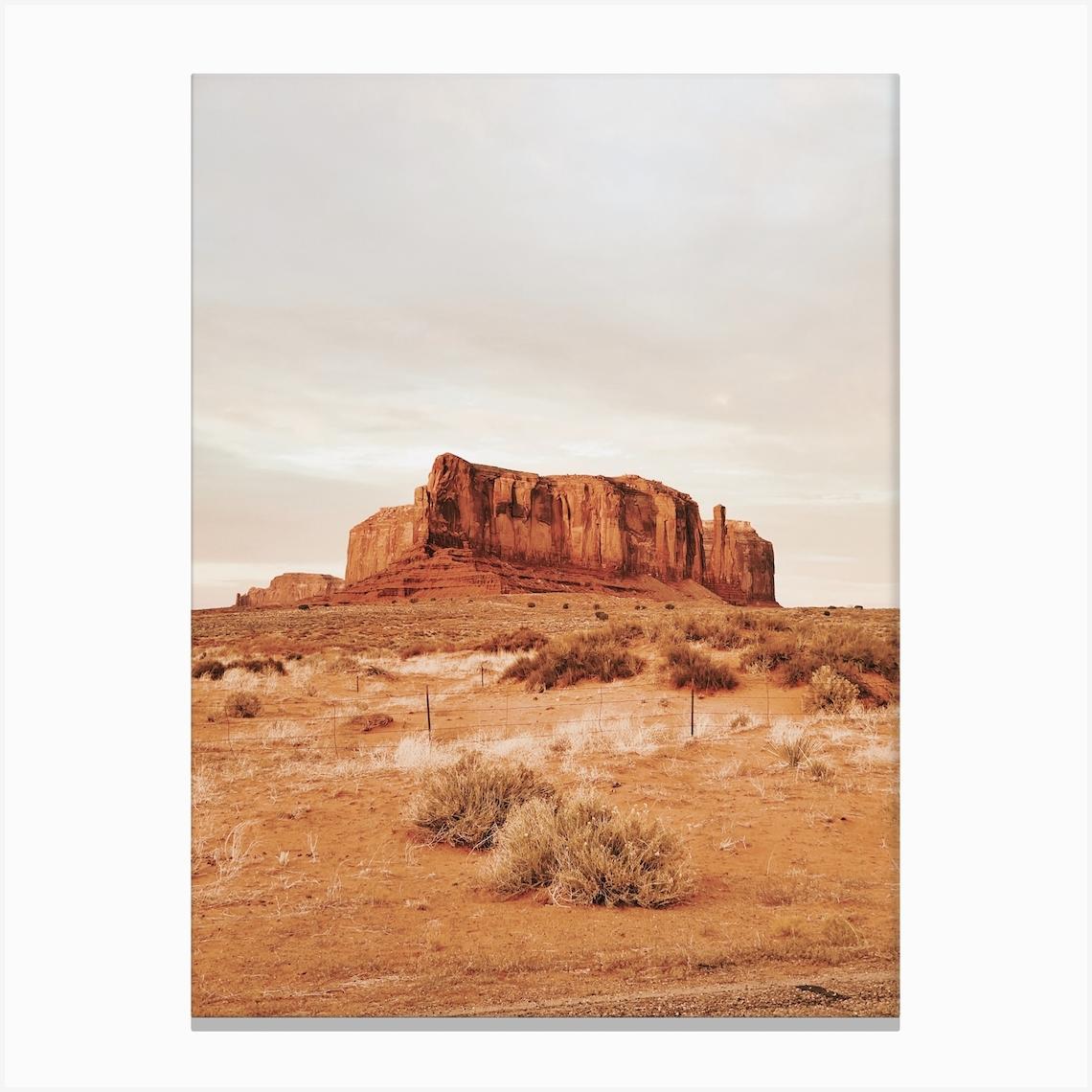 Warm Desert Mesa Canvas Print by Inkish Prints