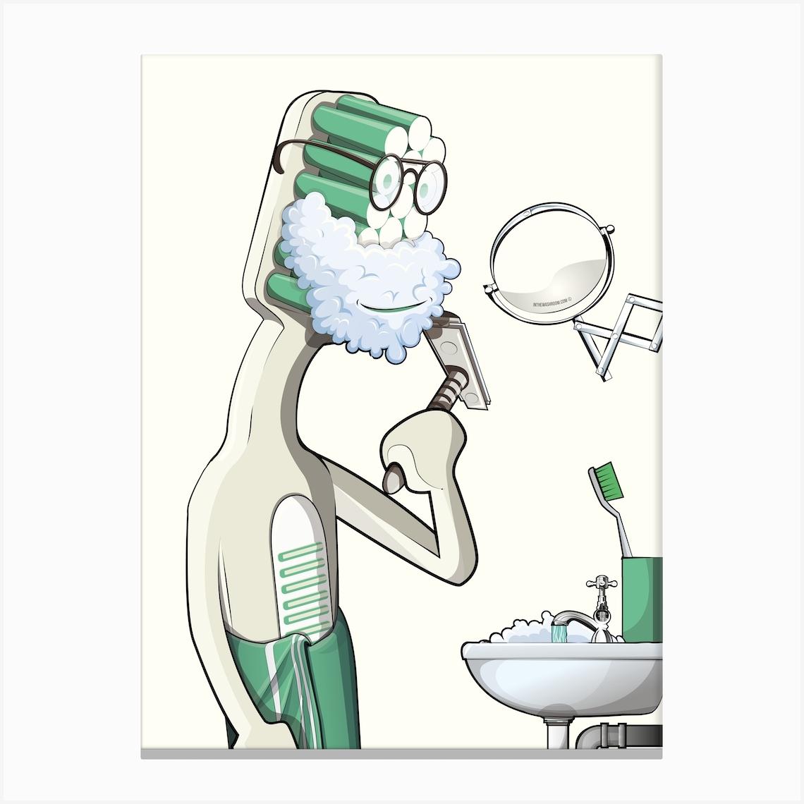 Toothbrush In The Bathroom Canvas Print by Wyatt 9