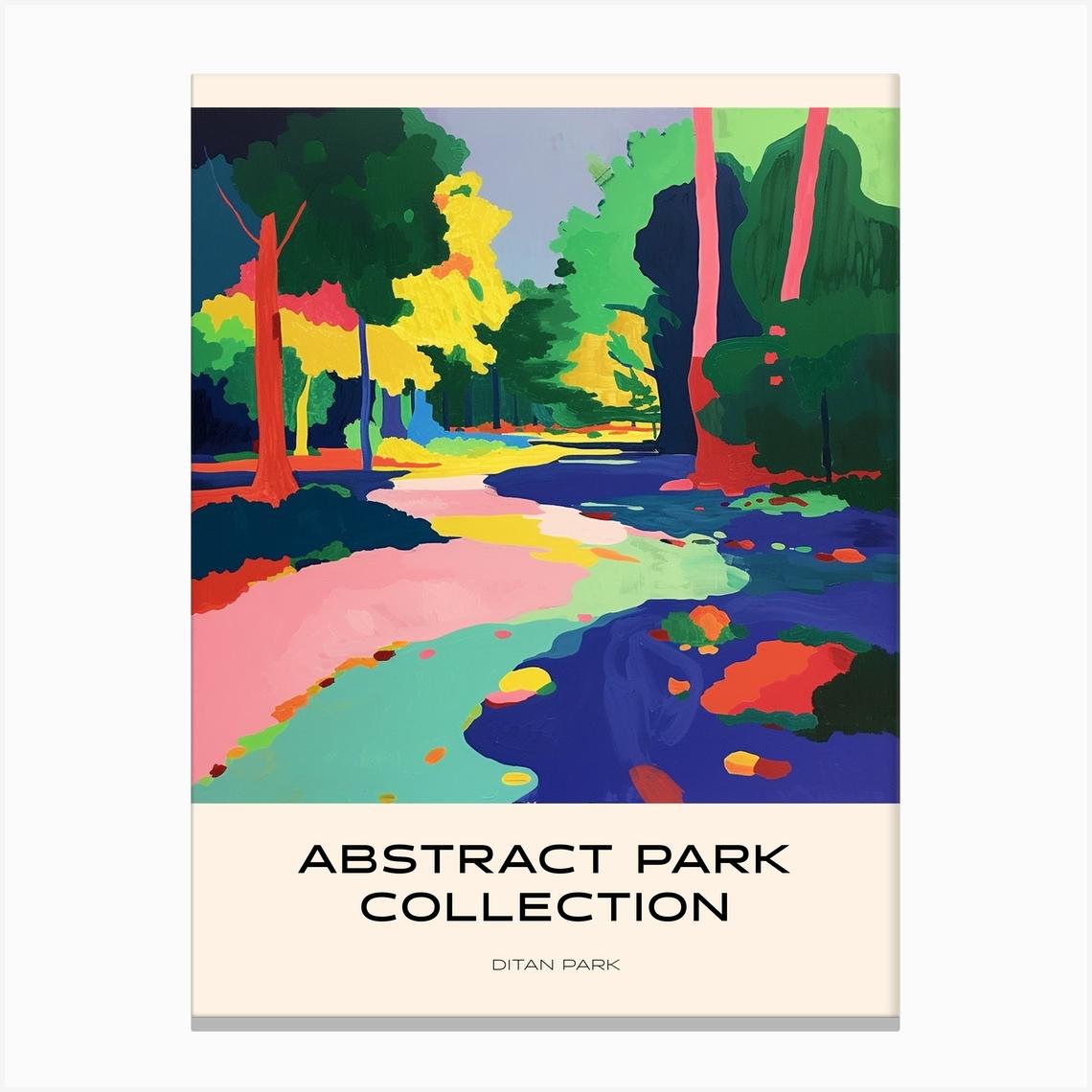 Abstract Park Collection Poster Ditan Park Beijing 2 Canvas Print by Hue Horizons Art Prints
