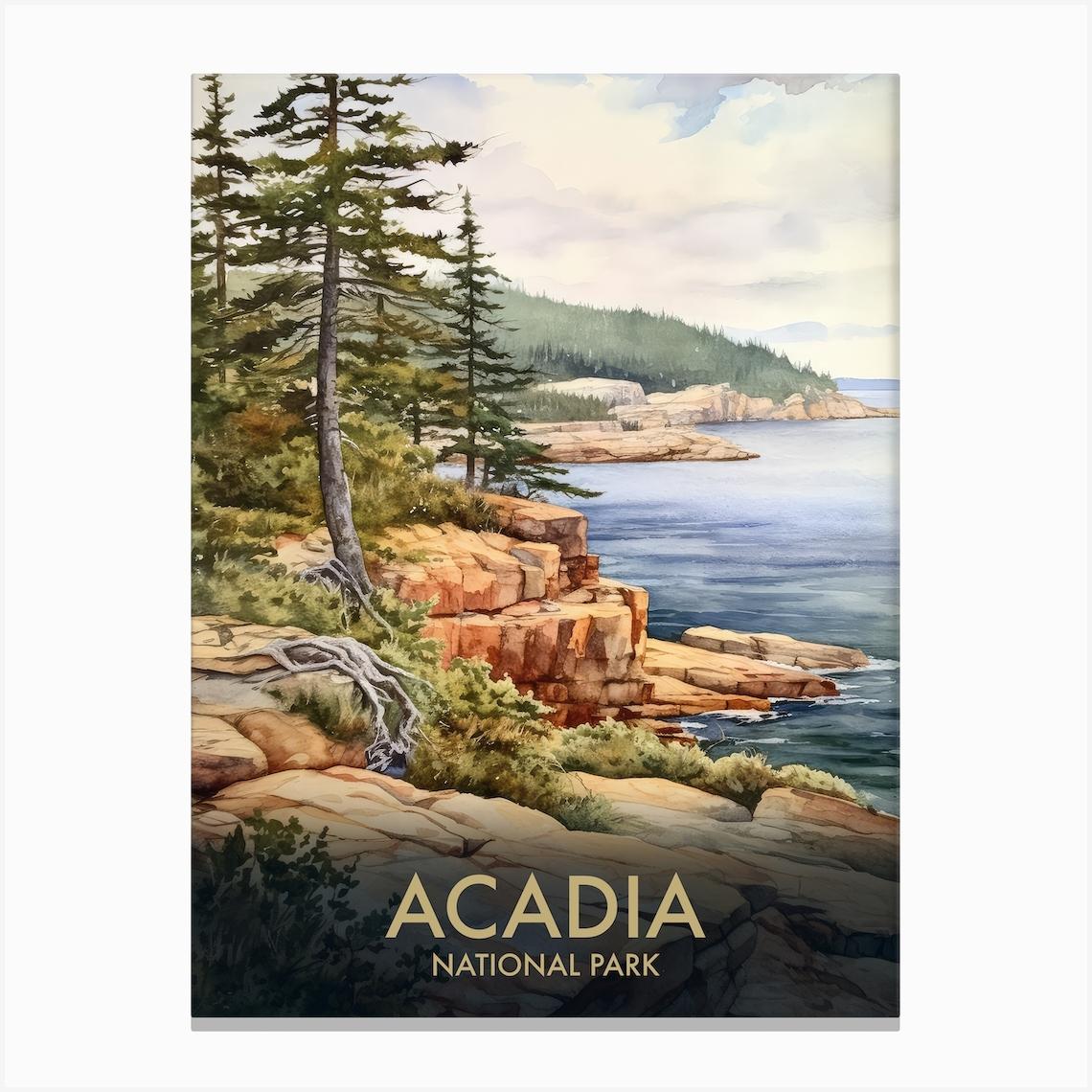 Acadia National Park Vintage Travel Poster 7 Canvas Print by Travel Poster Collection