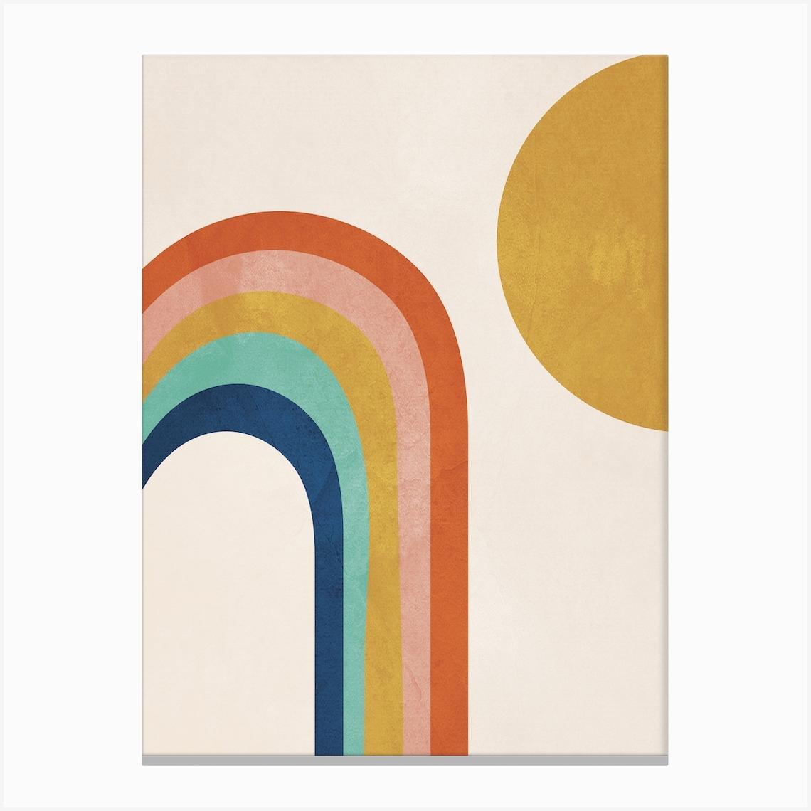 The Sun And A Rainbow Canvas Print by City Art