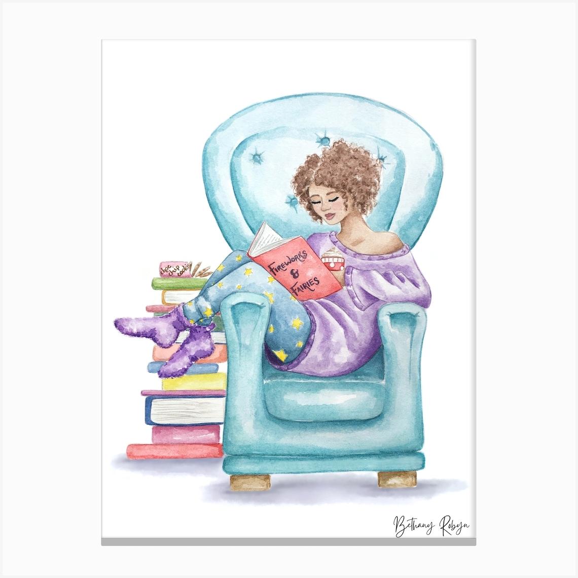 Reading In A Cosy Chair Canvas Print by BethanyRobyn
