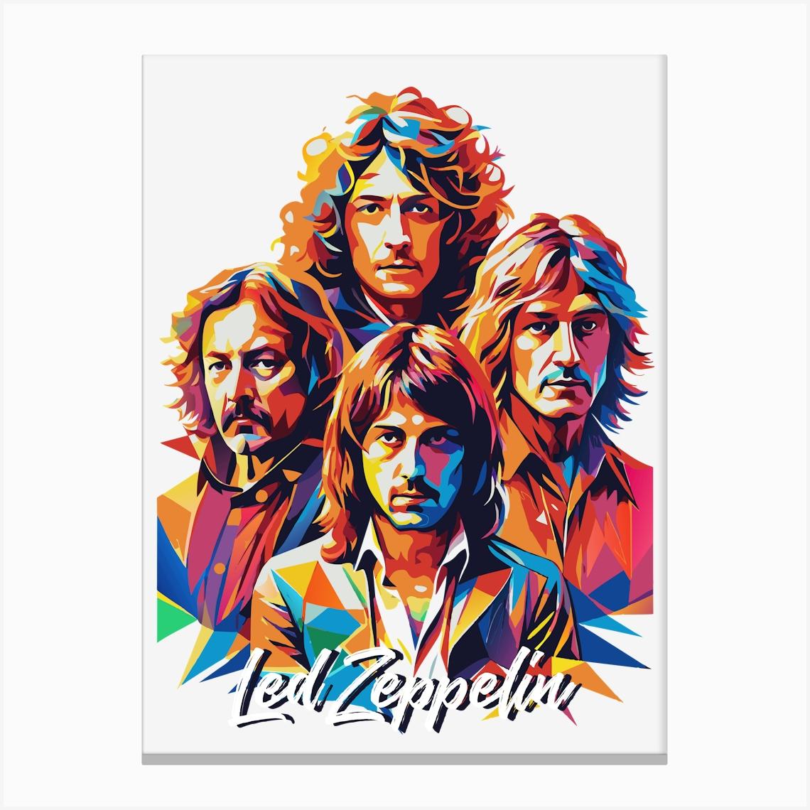 Led Zeppelin 07 Music Icon Style WPAP Pop Art Canvas Print