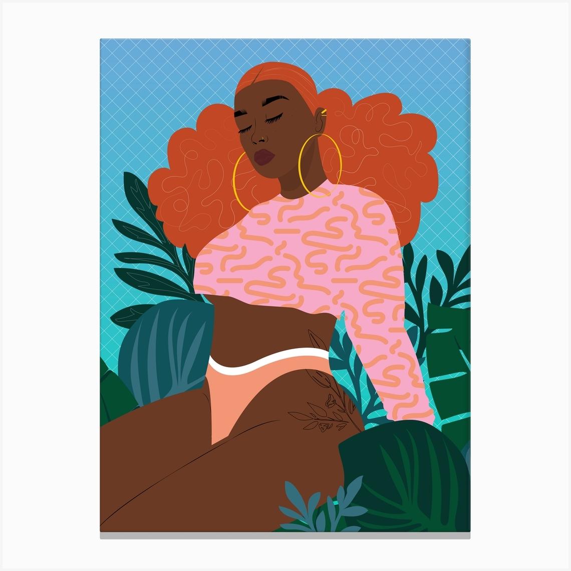 No Bad Vibes Orange Canvas Print by Taja Bright Design Studio