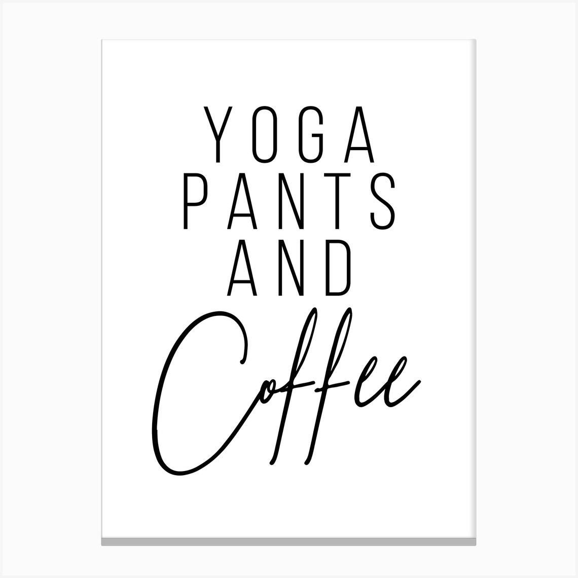 Yoga Pants And Coffee Canvas Print by Typologie Paper Co