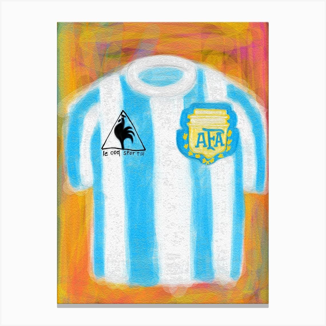 Argentina Soccer Shirt 1986 Stampe su tela