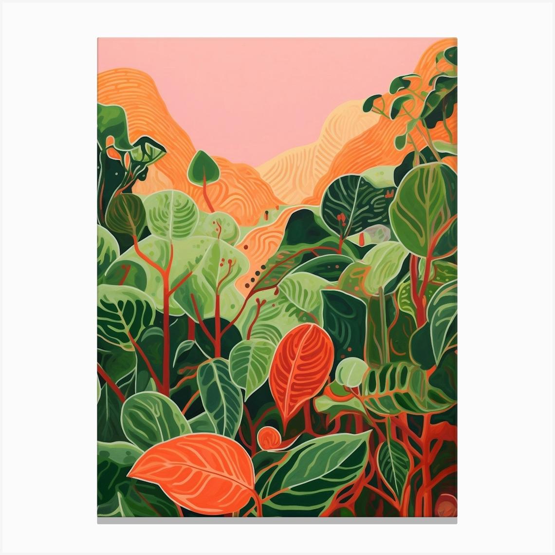 Boho Plant Painting Golden Pothos 1 Canvas Print by Botanic Studio