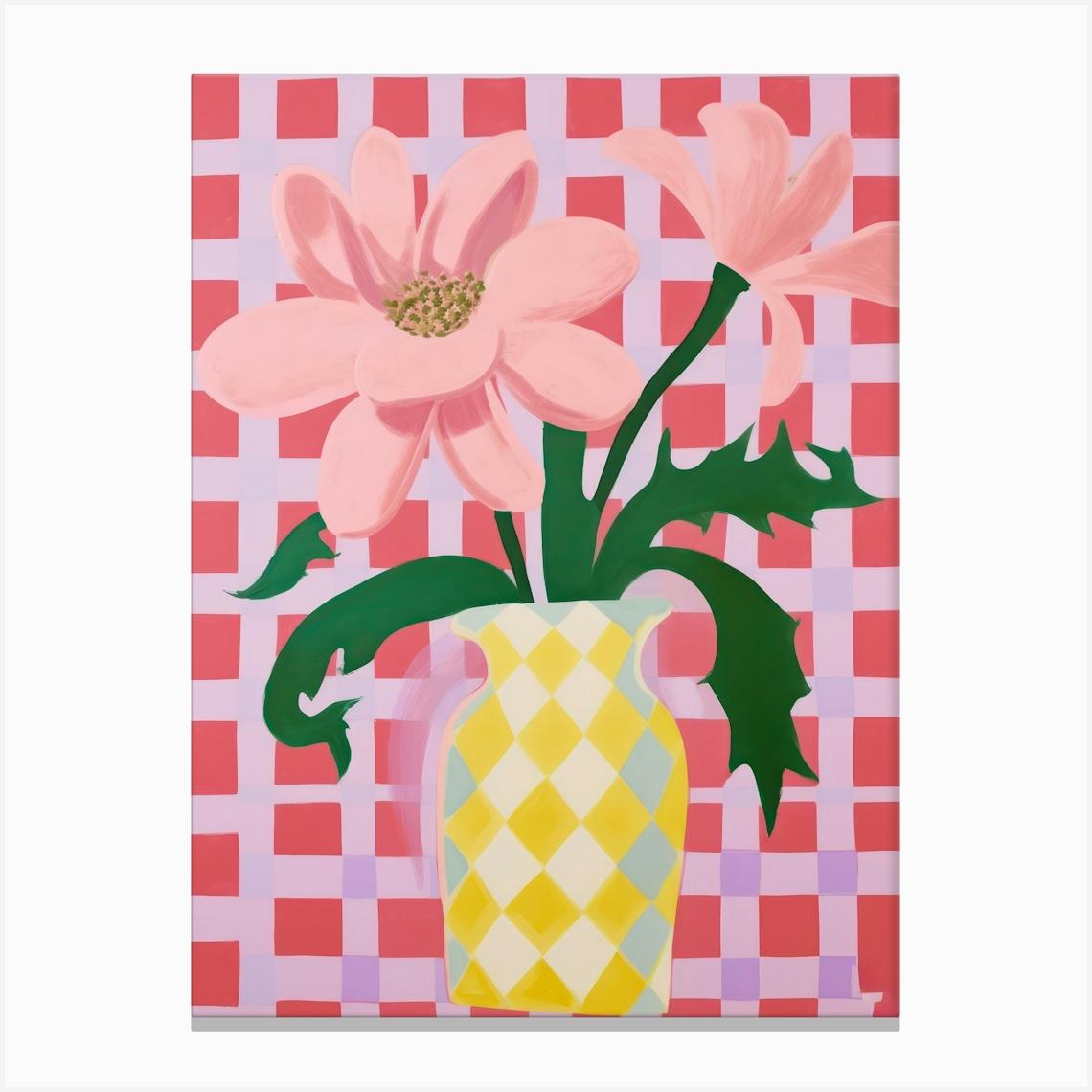 Lilies Flower Vase 4 Canvas Print by Dreamy Seasons Art