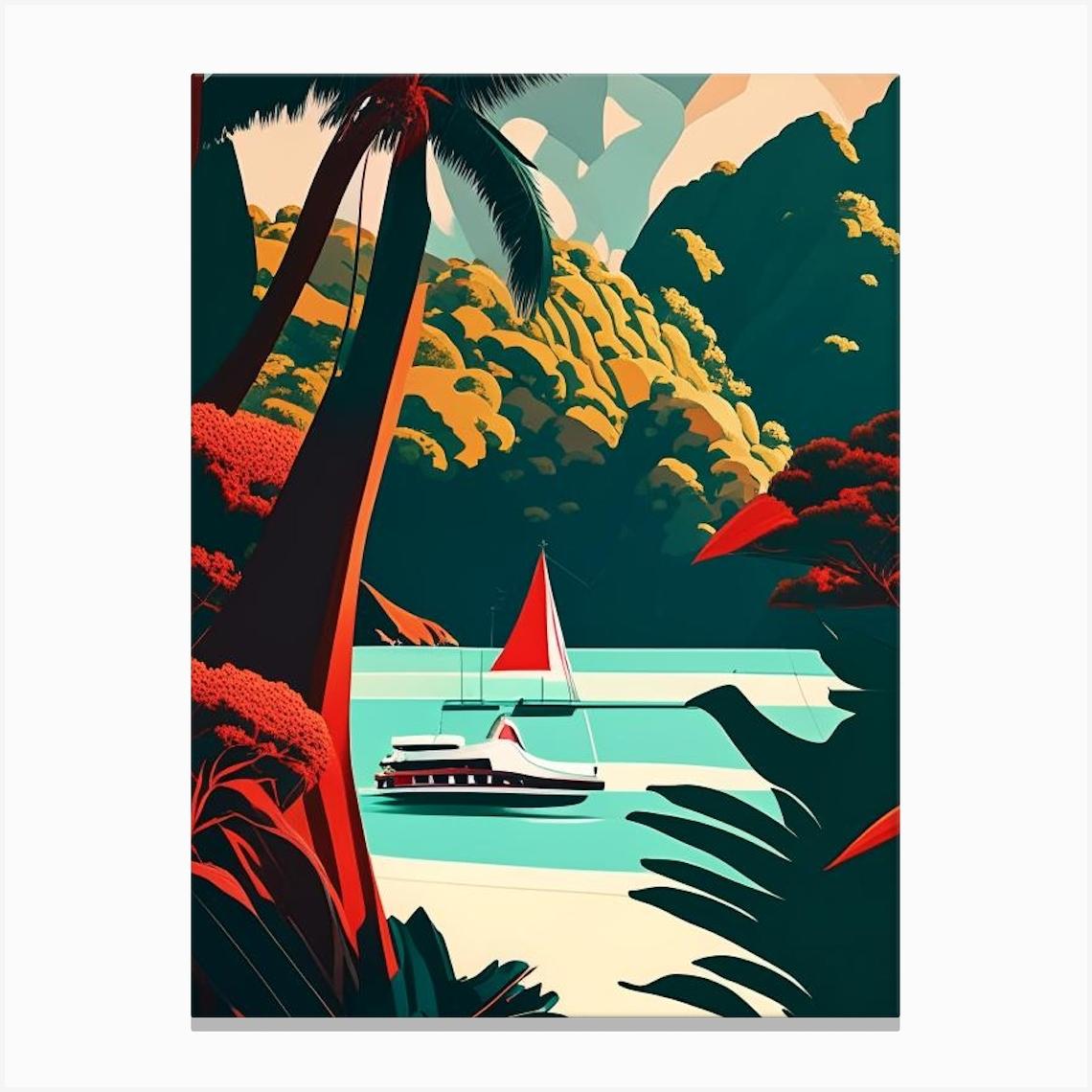 Whitsunday Islands National Park Australia Retro Stampe su tela