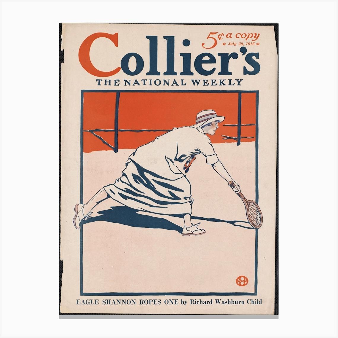 Collier S, The National Weekly, Eagle Shannon Ropes One By Richard Washburn Child, Edward Penfield Canvas Print by Fy! Classic Art Prints and Posters