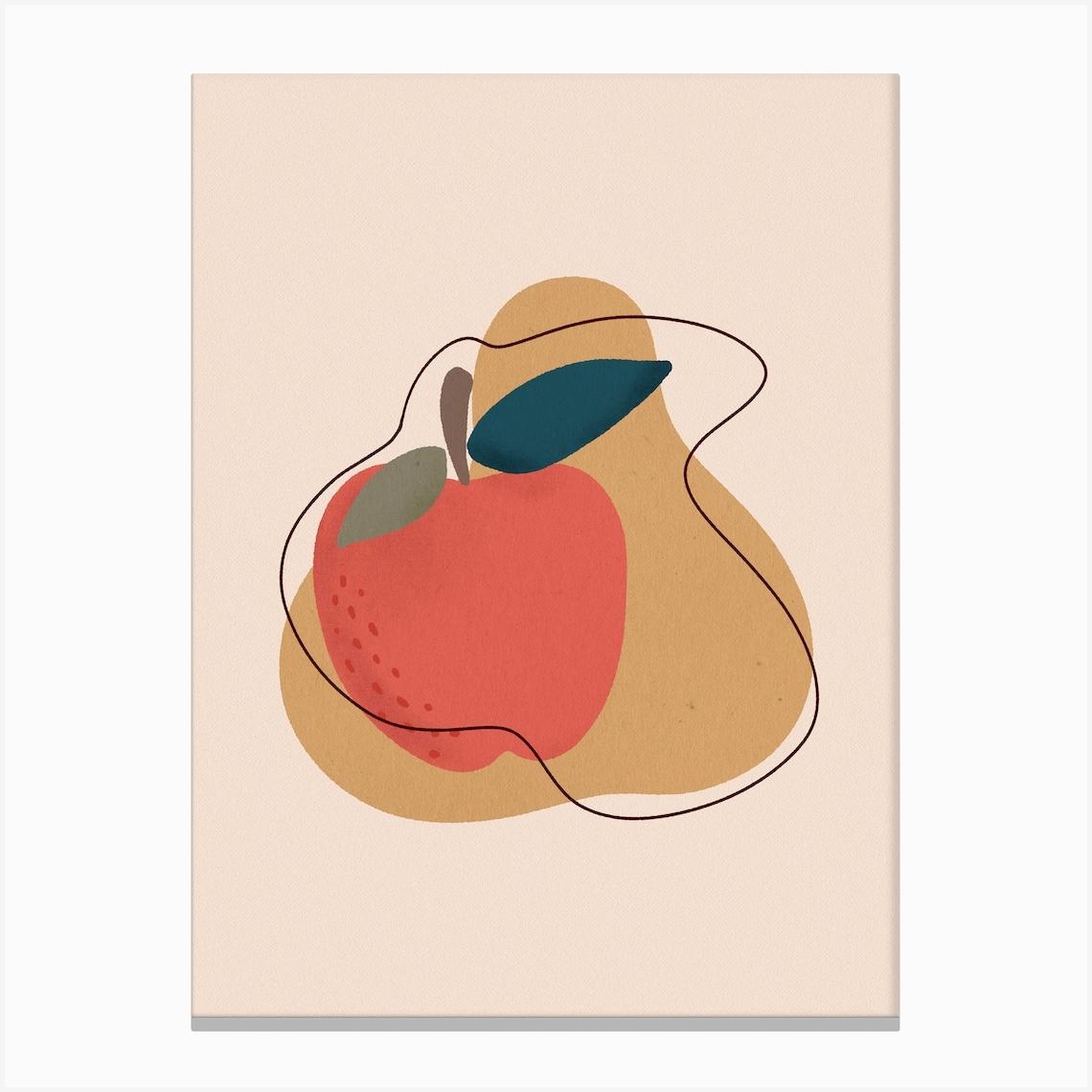 Apple Canvas Print by Gush Art Studio