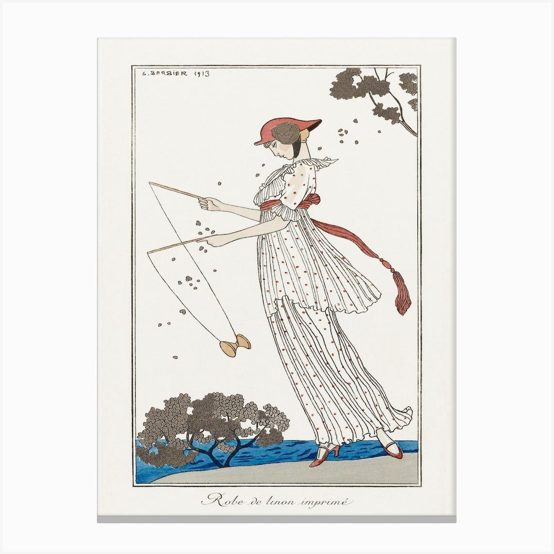Costumes Parisiens Robe De Linon Imprimé From Journal Des Dames Et Des Modes (1913), George Barbier Canvas Print by Fy! Classic Art Prints and Posters