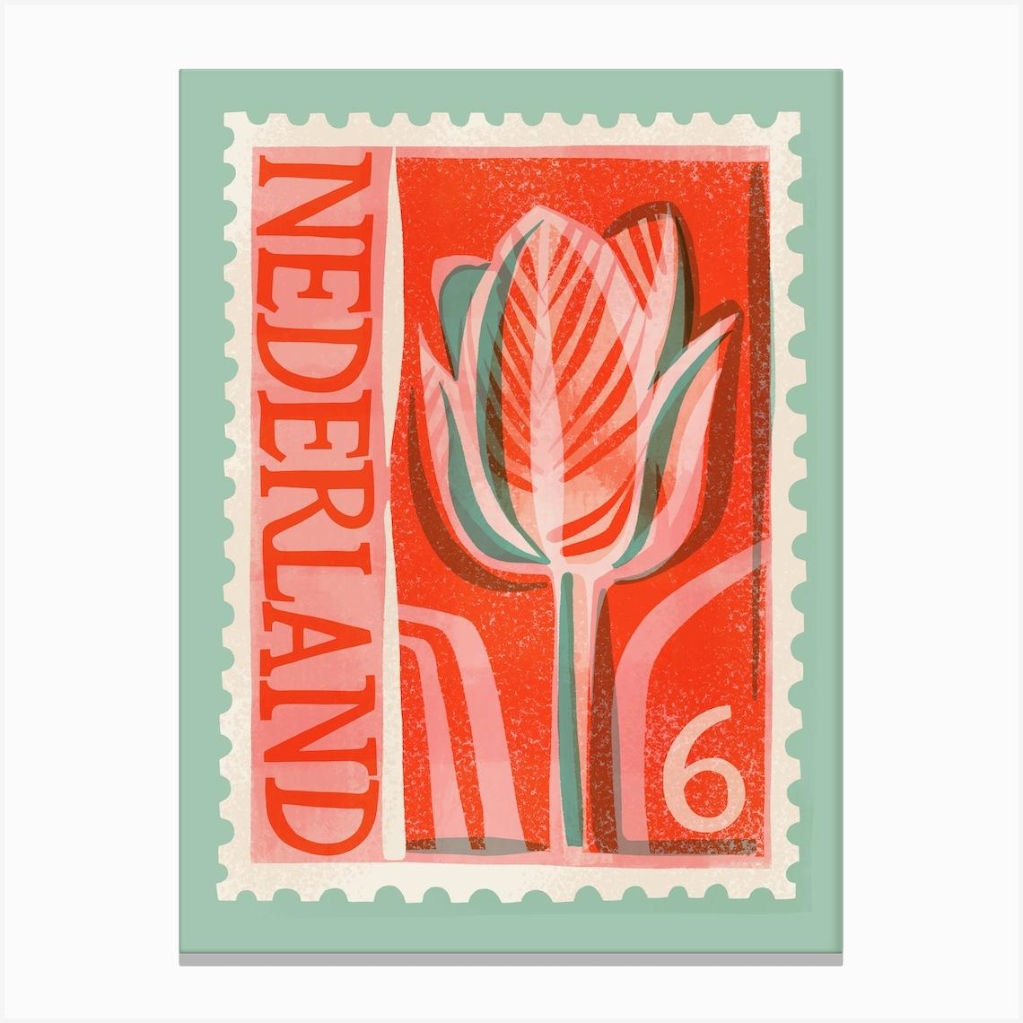 Netherlands Postage Stamp Leinwandbild