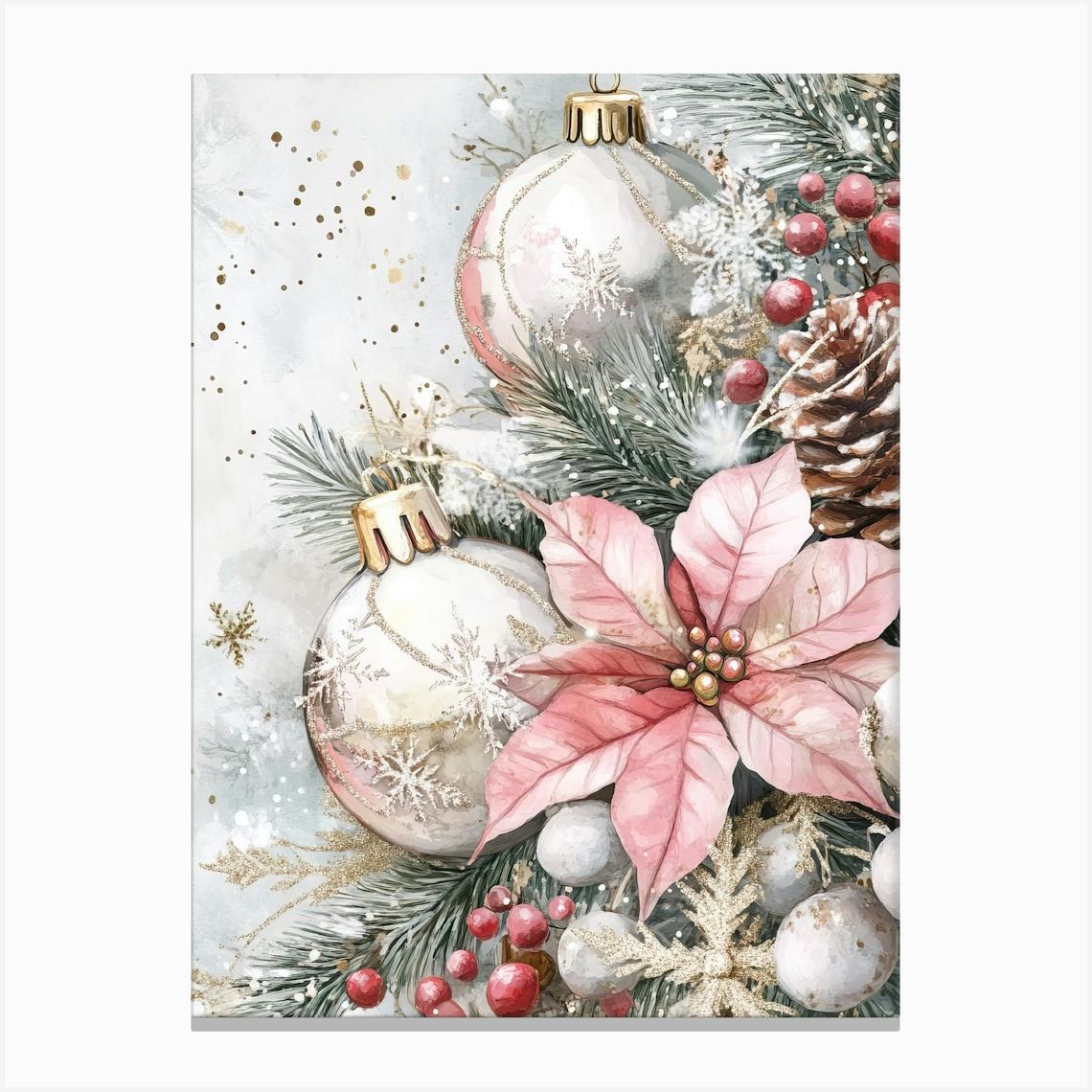 Christmas Decorations Painting Canvas Print by Banevici