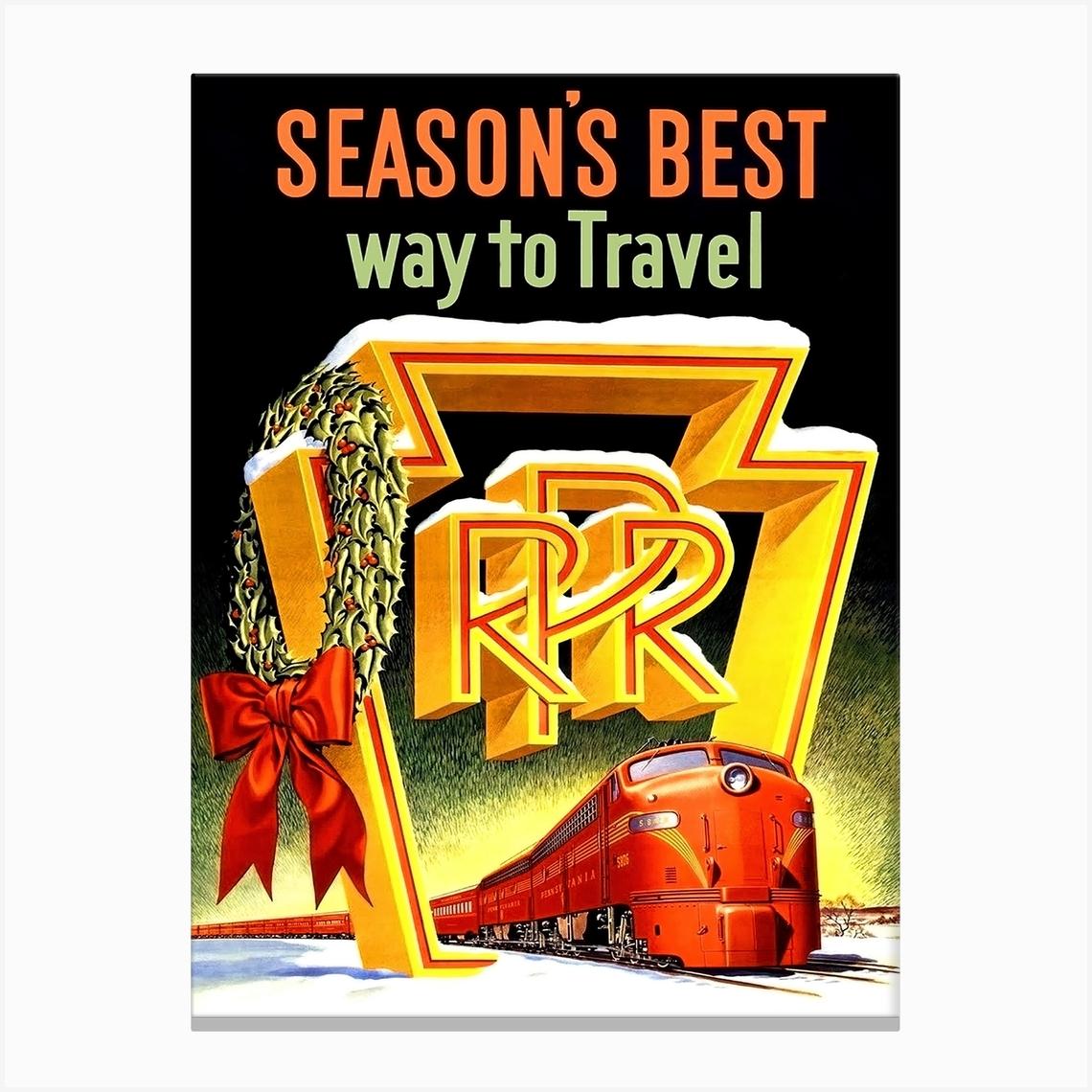 Diesel Locomotive, Seasons Best Way To Travel Canvas Print by Vintage Spirit