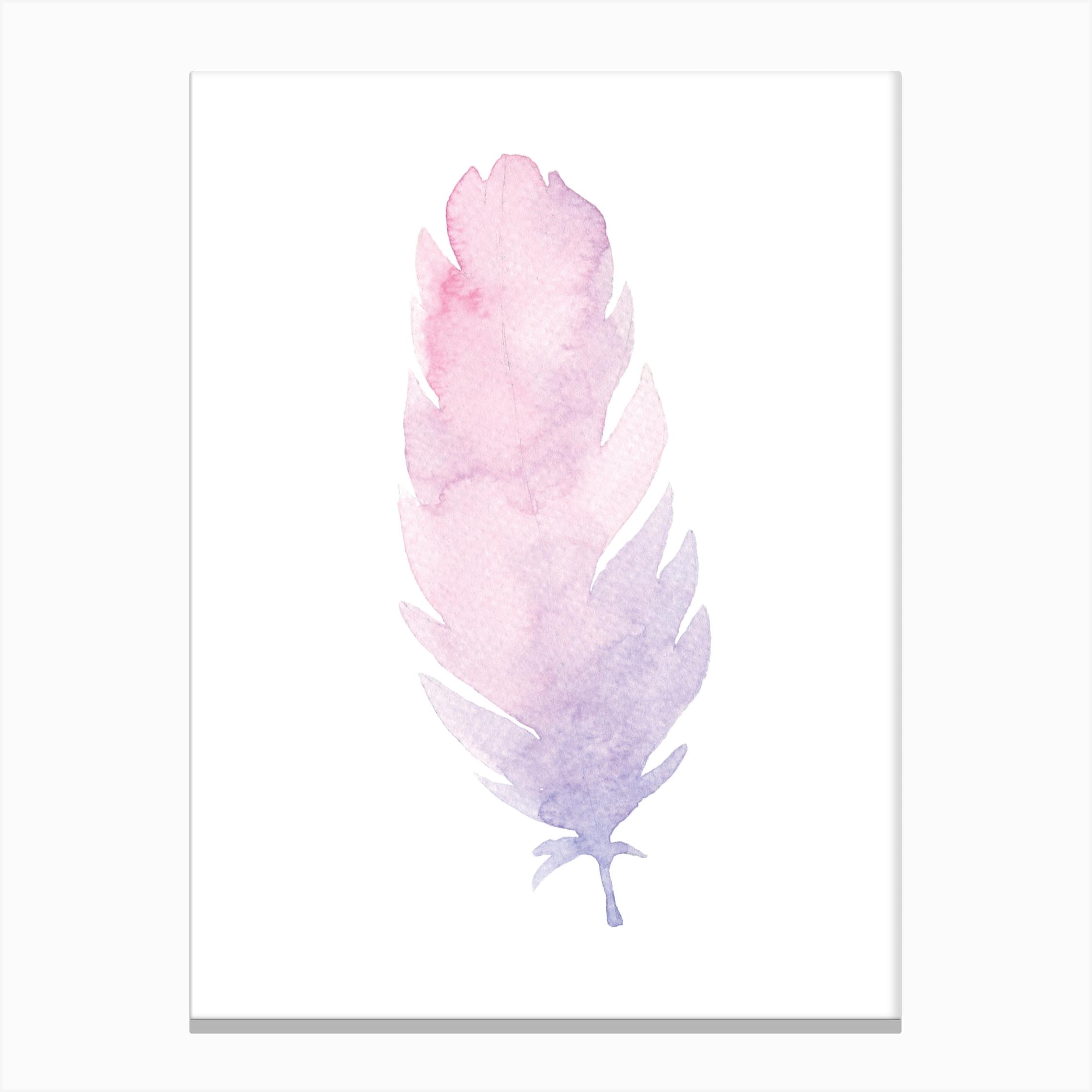 Watercolour Feather Canvas Print by Nestory UK