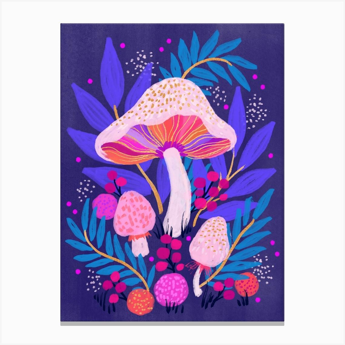 FyMushroom Midnight Canvas Print by Jess Phoenix
