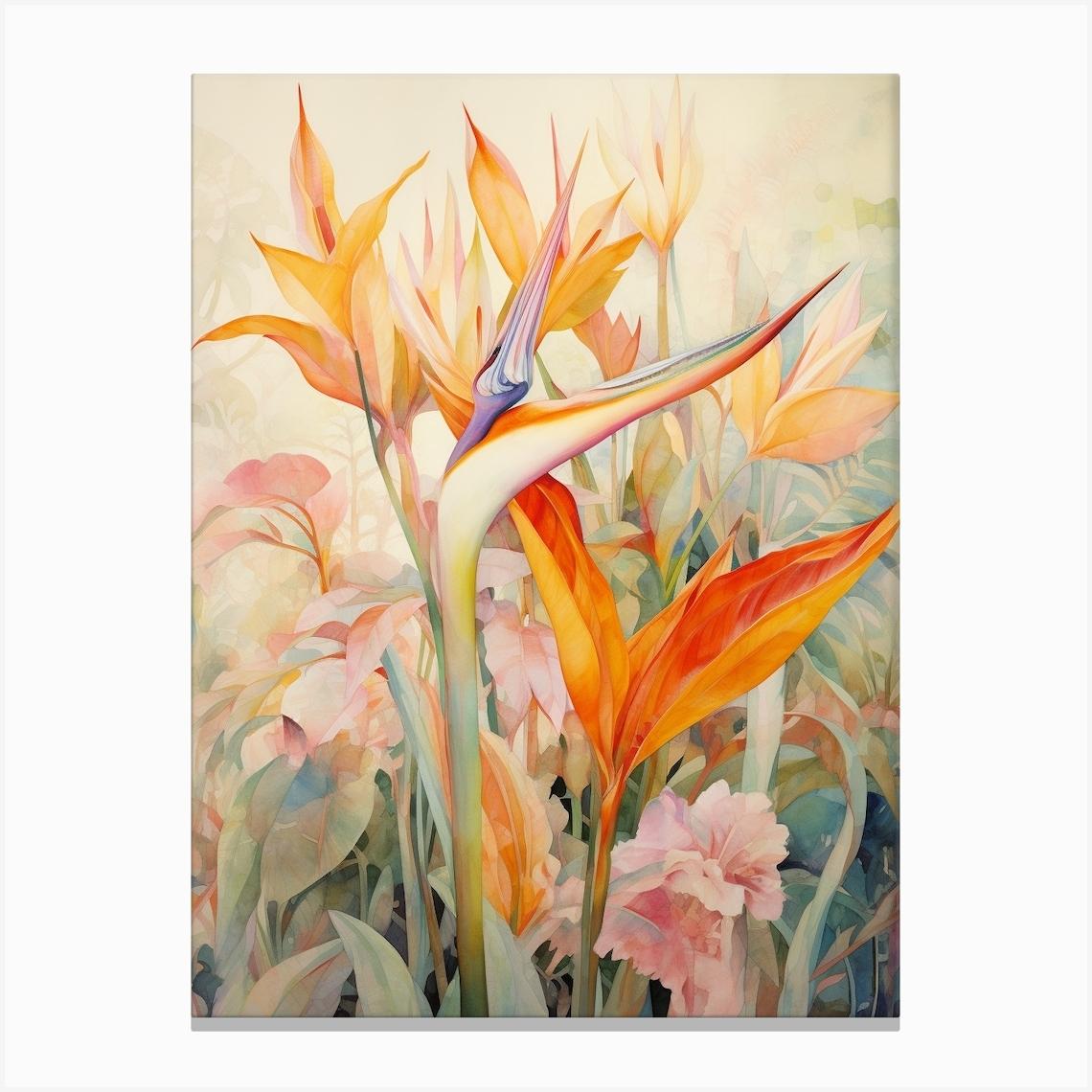 Tropical Plant Painting Bird Of Paradise 4 Toile