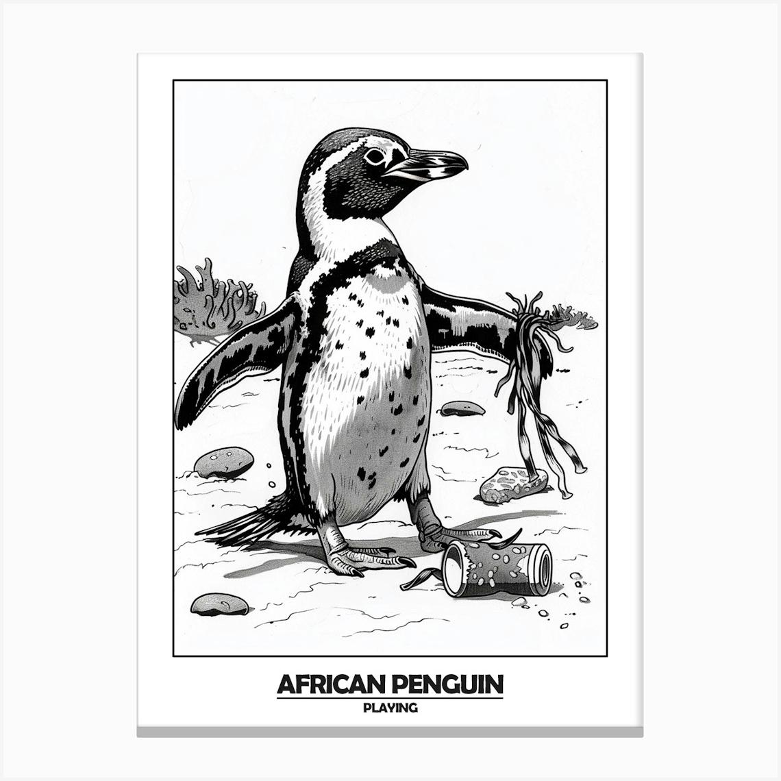 Penguin Playing Poster 1 Canvas Print by Energy of the Sea