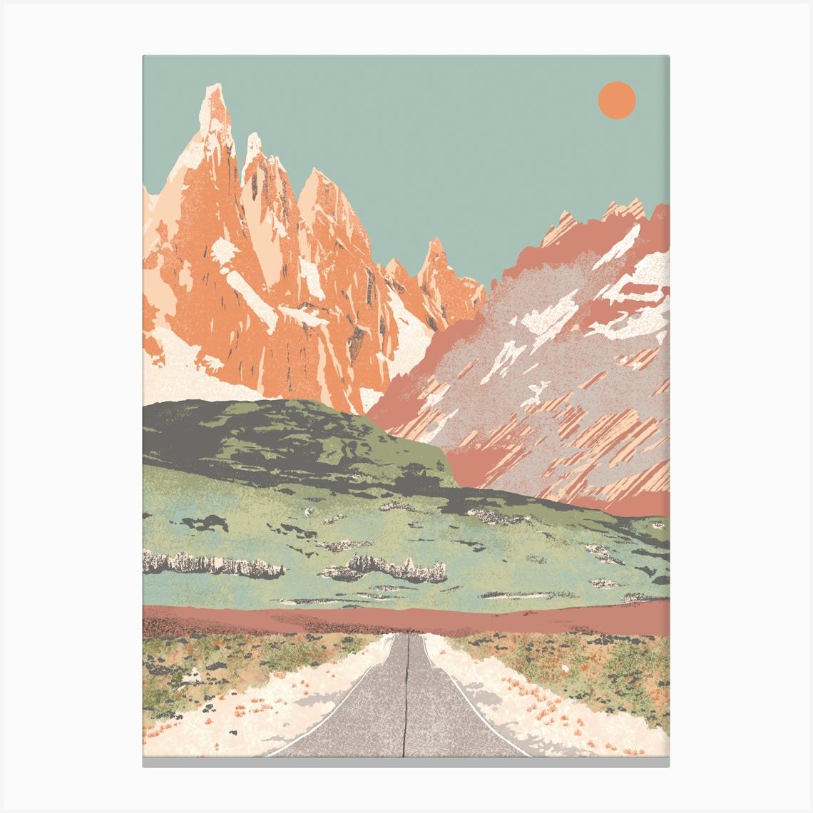 Patagonia Mountain Canvas Print by Inhabit Print