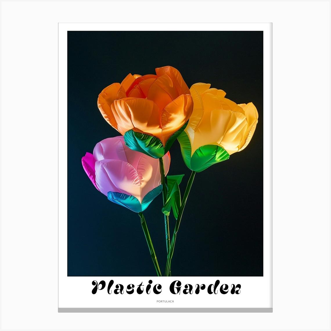 Bright Inflatable Flowers Poster Portulaca 2 Canvas Print by Botanic Studio