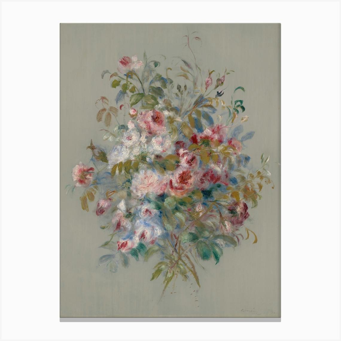 Bouquet Of Roses (1879), Pierre Auguste Renoir Canvas Print by Fy! Classic Art Prints and Posters
