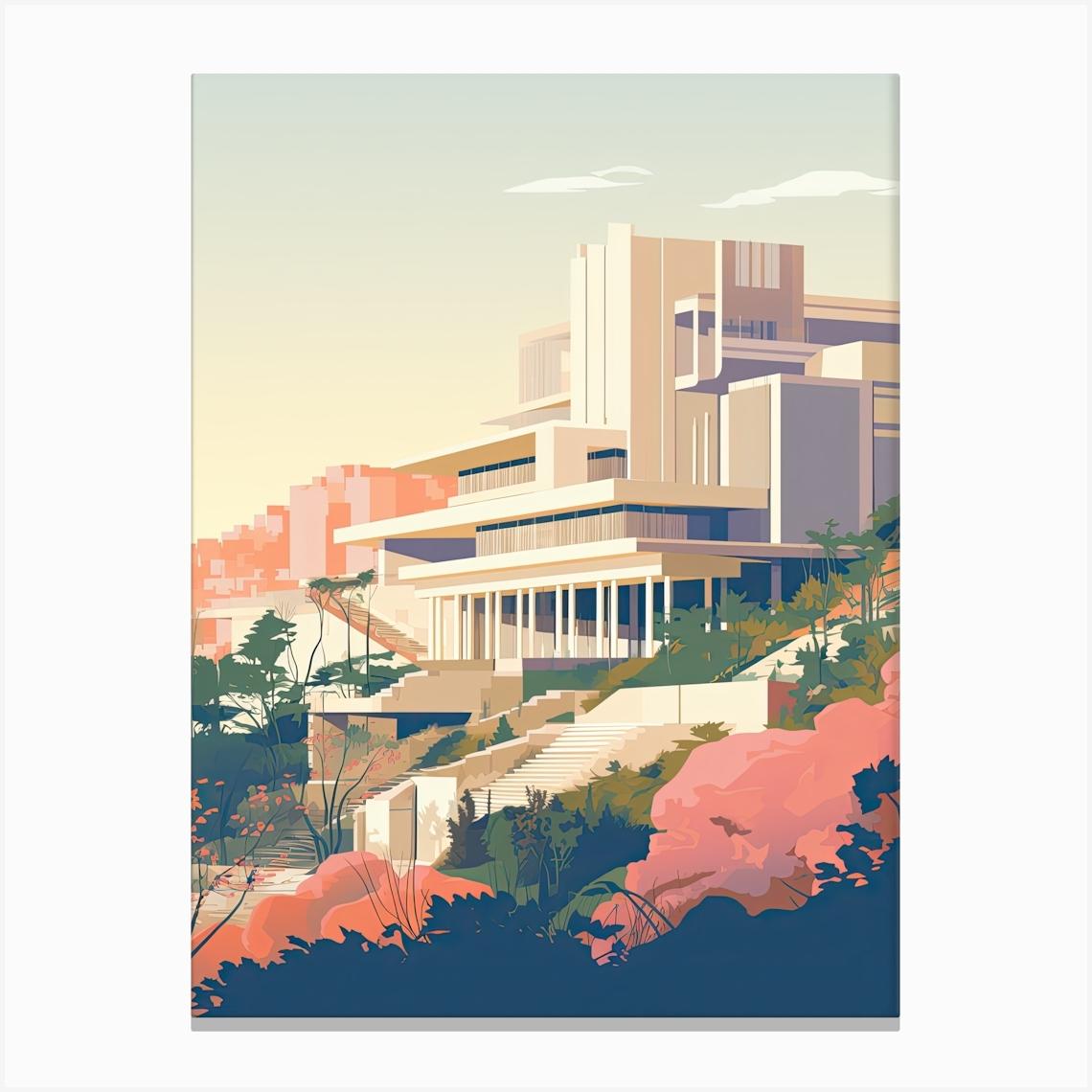The Acropolis Museum Athens, Greece Cute Botanical Illustration Travel 2 Toile