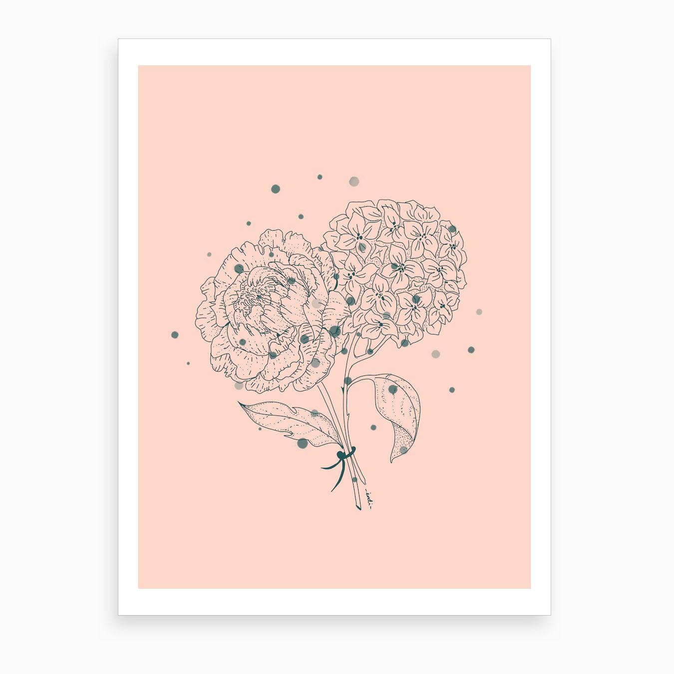 Pink Flowers Art Print by Indi Maverick