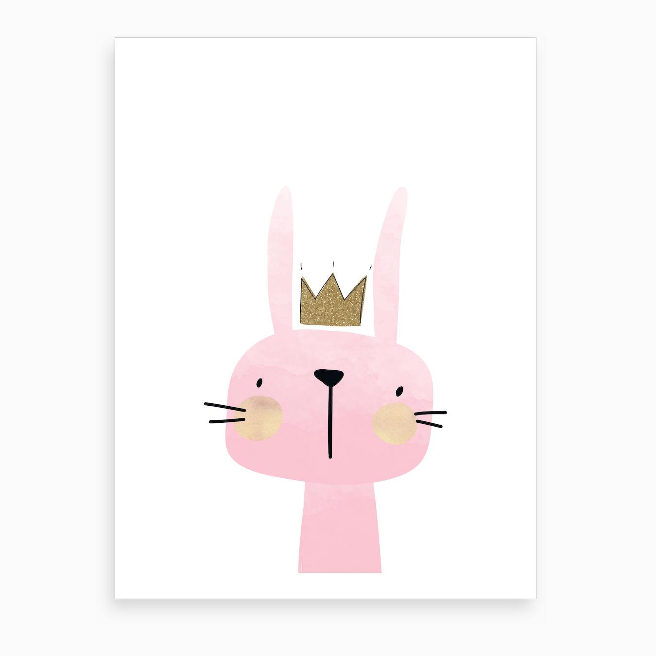 Pink Bunny Art Print by Nestory UK