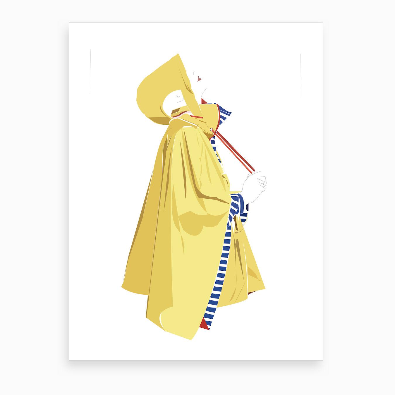 Raincoat Art Print by Carole Debrix