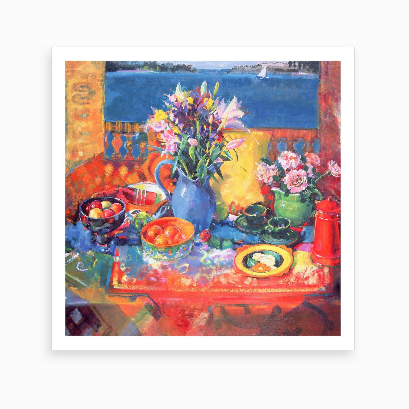 The Balcony Table Art Print by Peter Graham