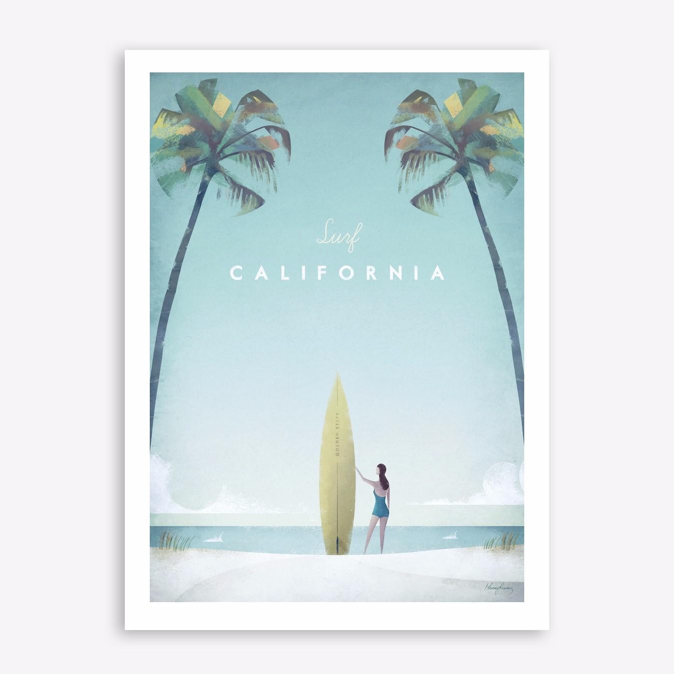 Surf California Art Print by Travel Poster Co.