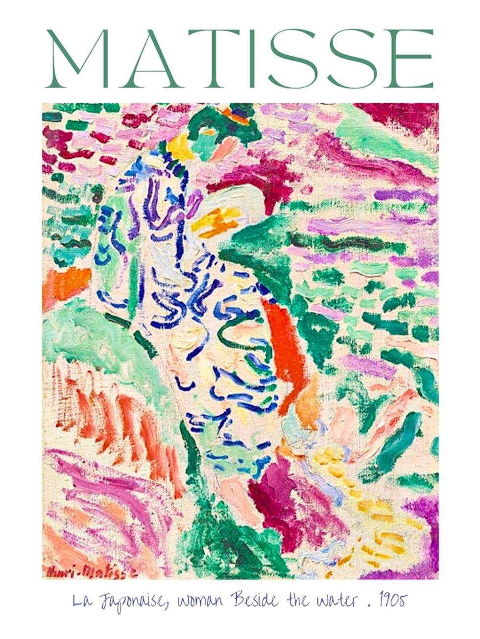 Henri Matisse、JEUNE FEMME、海外版超希少レゾネ、新品額付 La Japonaise: Woman beside the Water, 1905 print by Henri